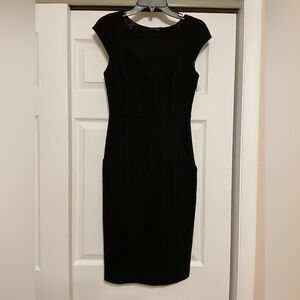 Theory Black Wool Midi Dress - Size 0